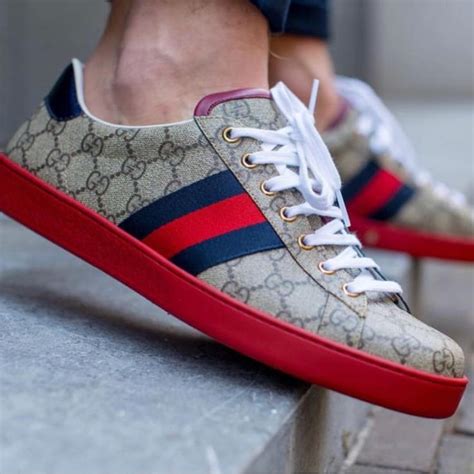 gucci sneakers with red mouth|Gucci red bottom sneakers.